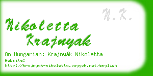 nikoletta krajnyak business card