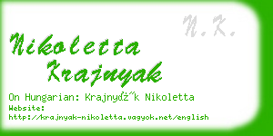 nikoletta krajnyak business card